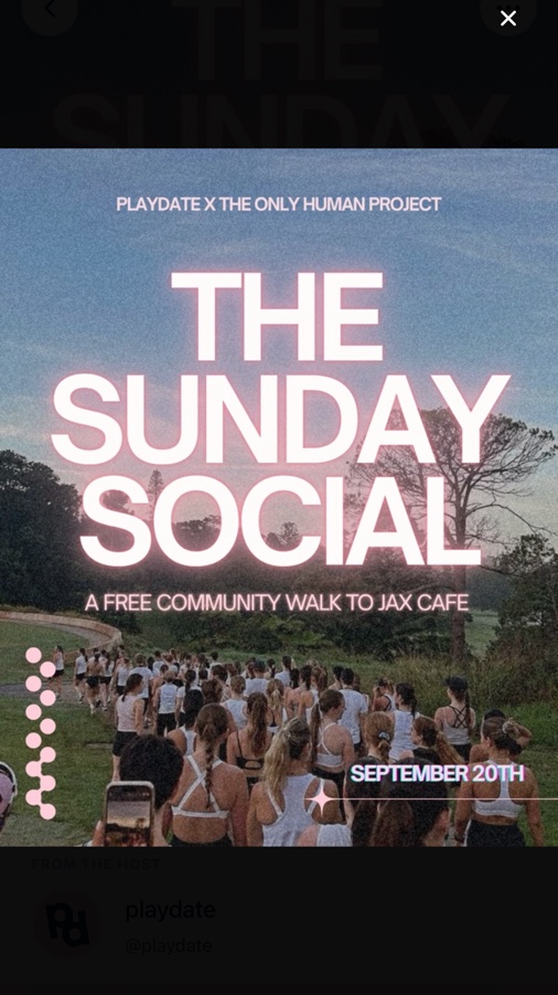 Find us at the end of your Sunday Social walk!