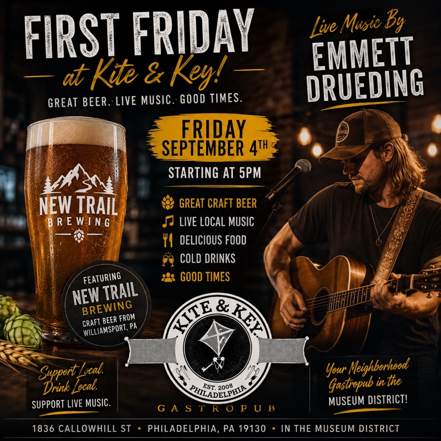 First Friday feature Emmett Drueding and New Trail Brewing!
