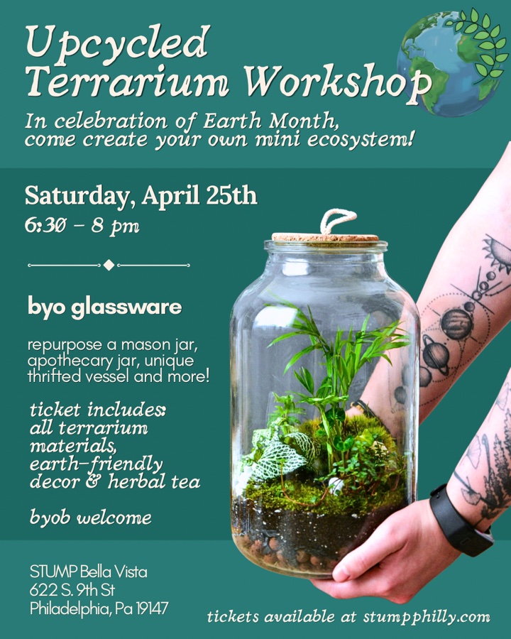 Upcycled Terrarium Workshop: Happy Earth Month! 🌎