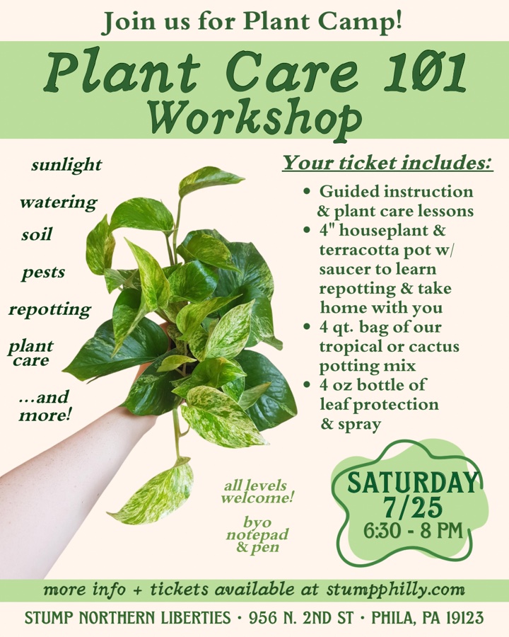 Plant Care 101 Workshop (Plant Camp I)