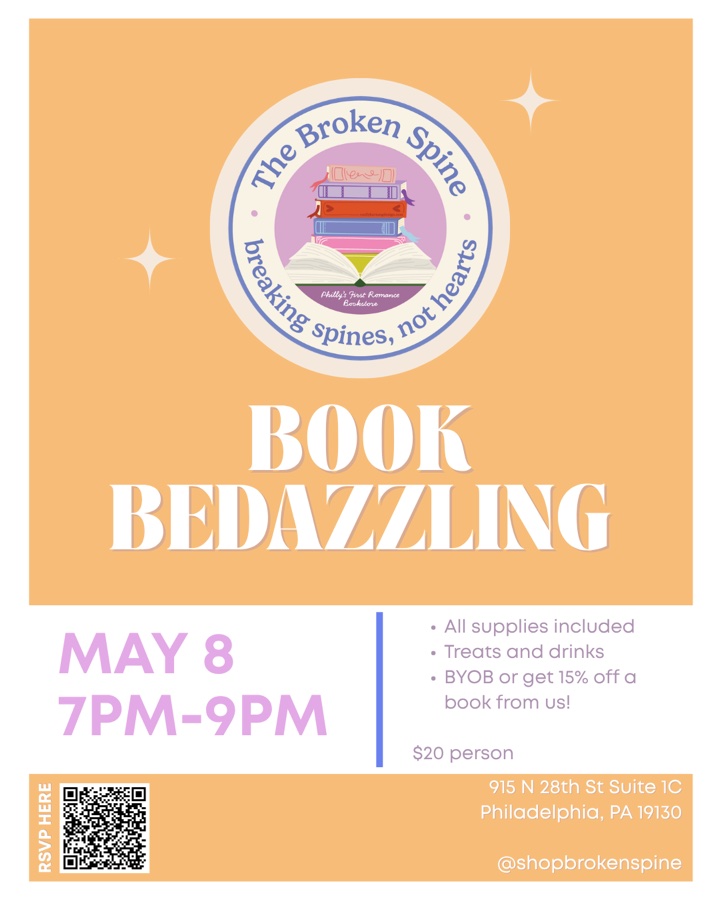 Book Bedazzling at The Broken Spine!