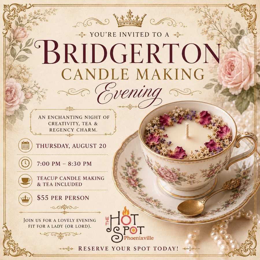 Bridgerton-Inspired Teacup Candle Making & Tea