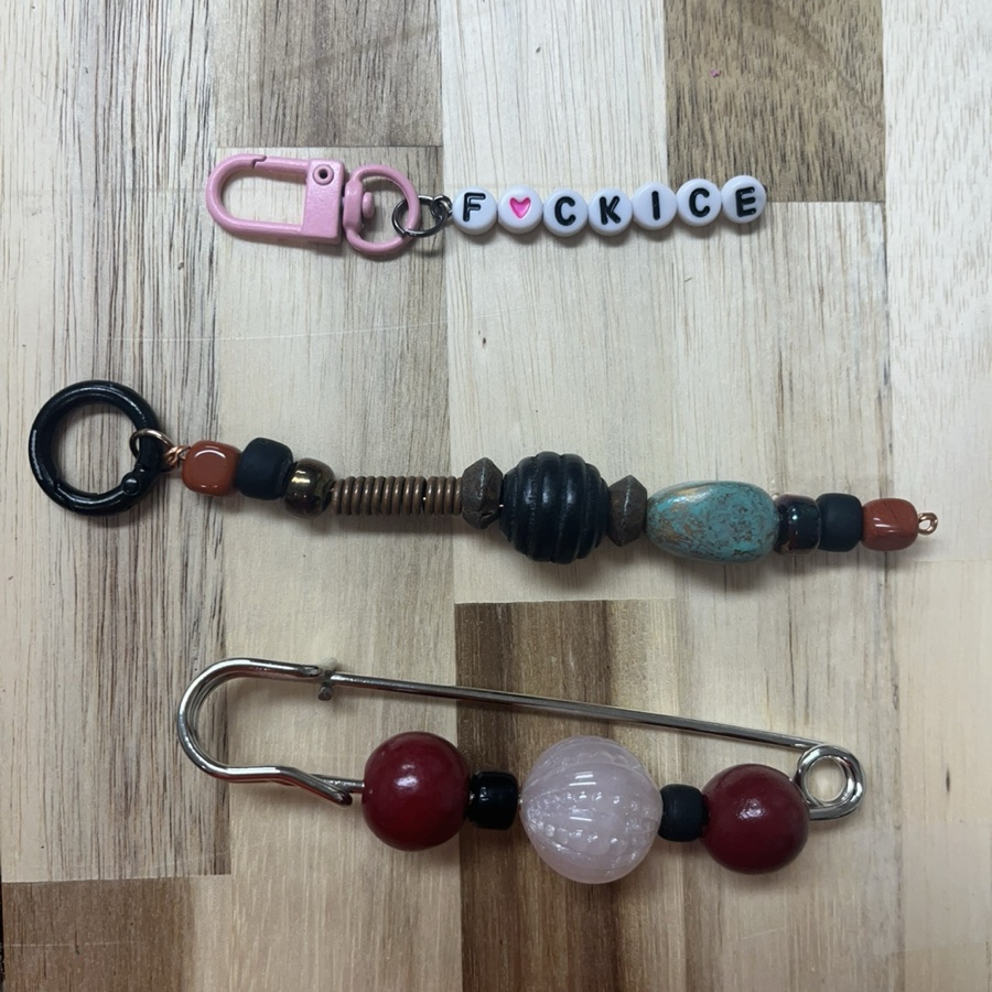 Beaded Key Chain or Bag Charm Drop in Craft