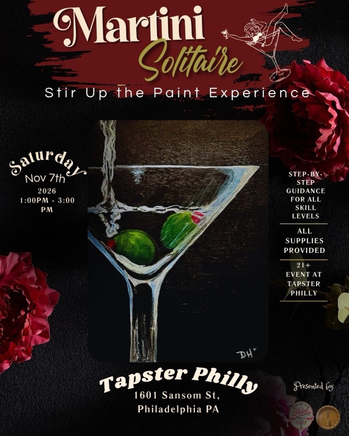 “Martini Solitaire” Stir Up the Paint Experience at Tapster Philly (21+)