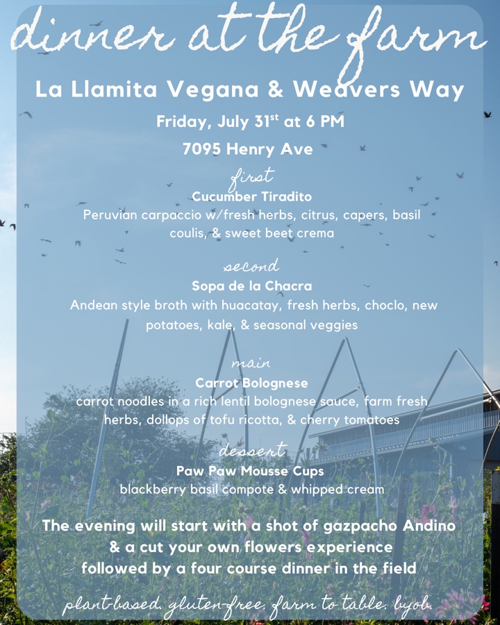 Dinner At The Farm with La Llamita Vegana