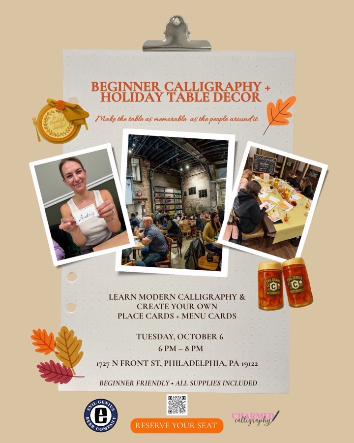Gather & Give: Calligraphy + Brews 🍂✍️