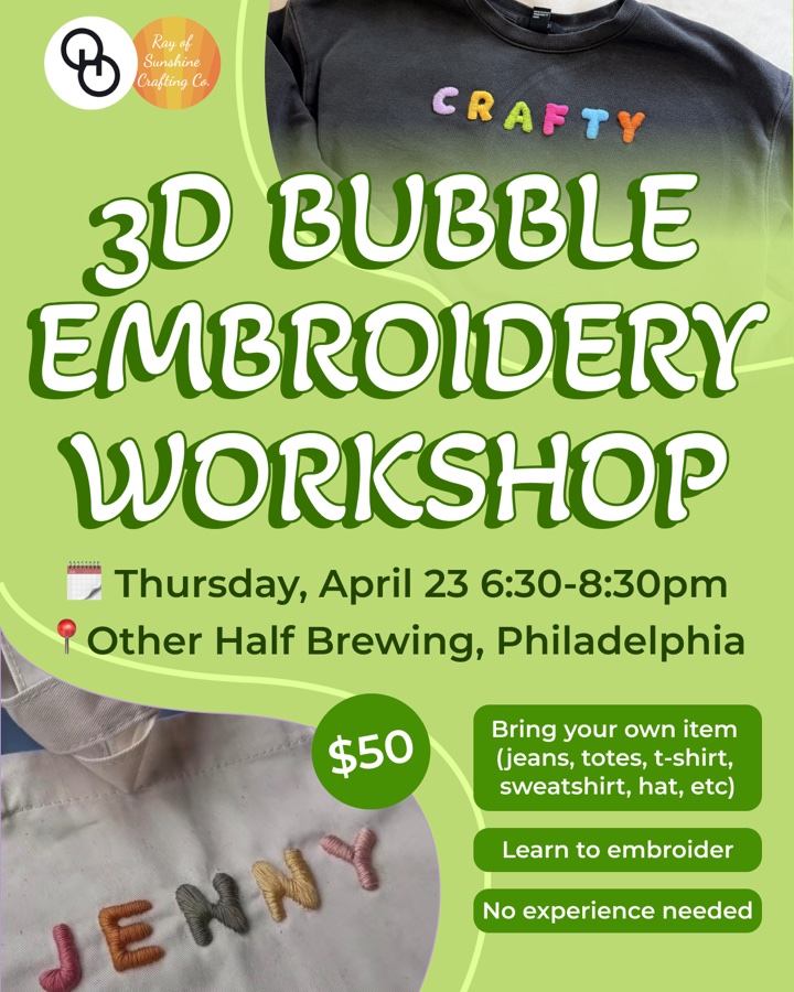 3-D bubble embroidery workshop