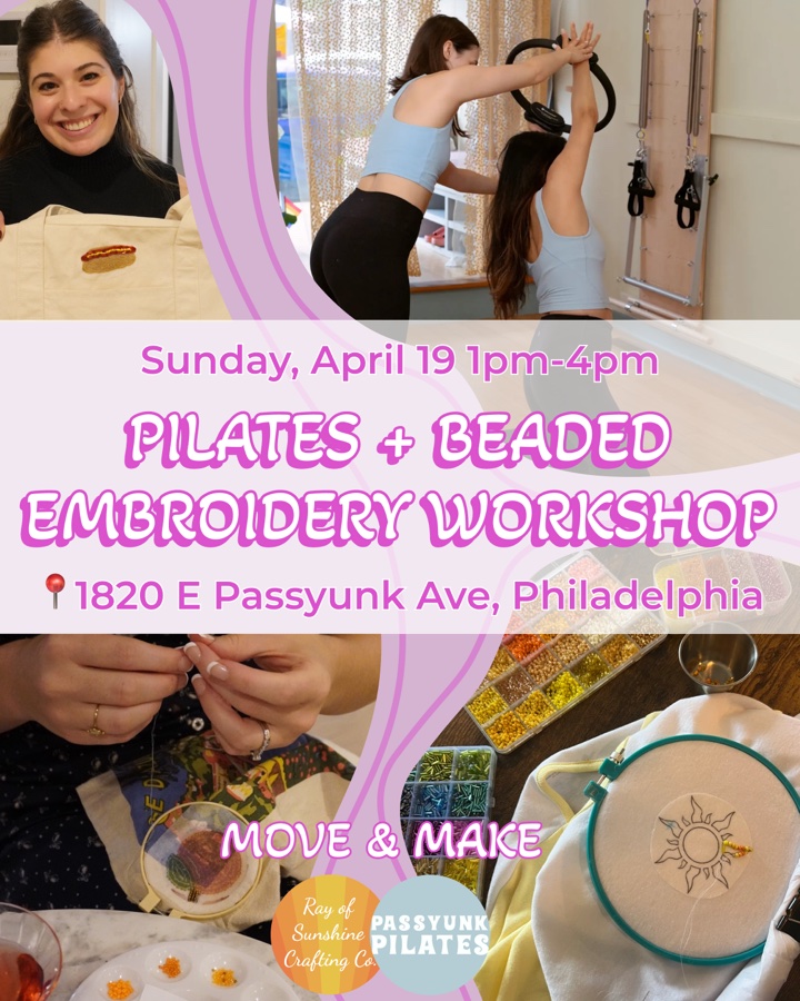 Pilates & Beaded Embroidery Workshop