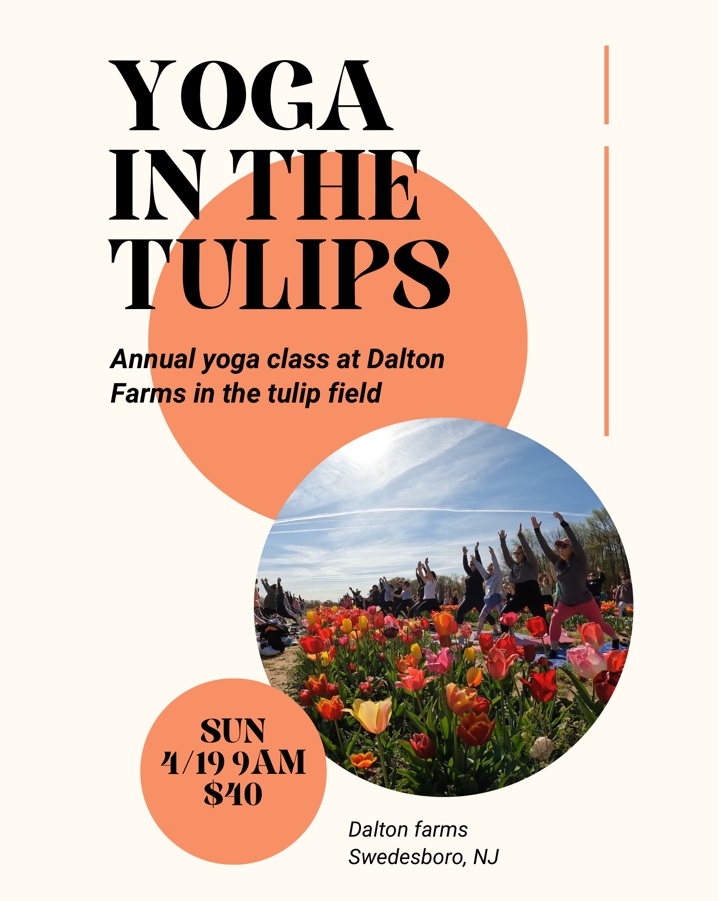 Yoga in the tulips