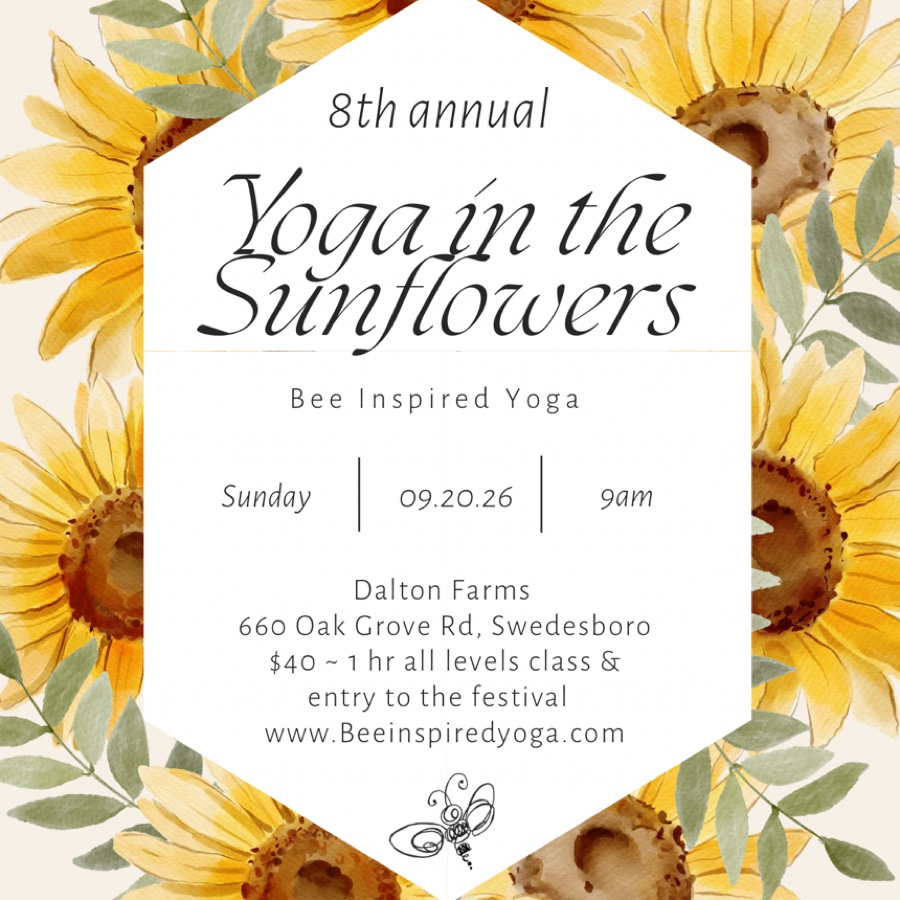 Yoga in the sunflowers at Dalton farms