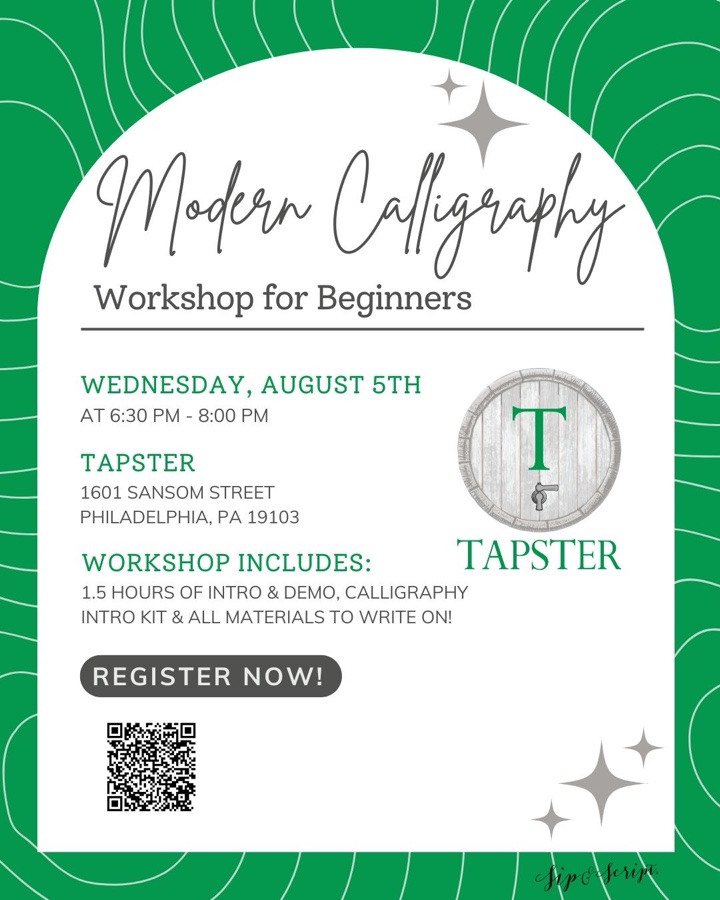 Modern Calligraphy for Beginners at Tapster Philadelphia
