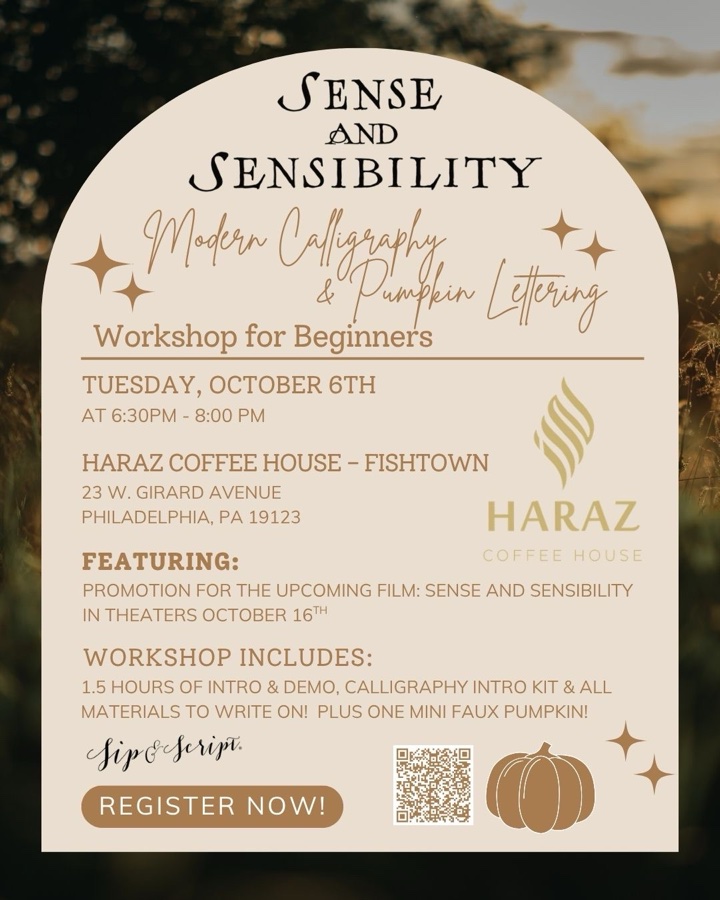 Modern Calligraphy & Pumpkin Lettering for Beginners at Haraz Coffee House - Fishtown