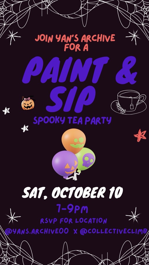 Sip and paint spooky tea party