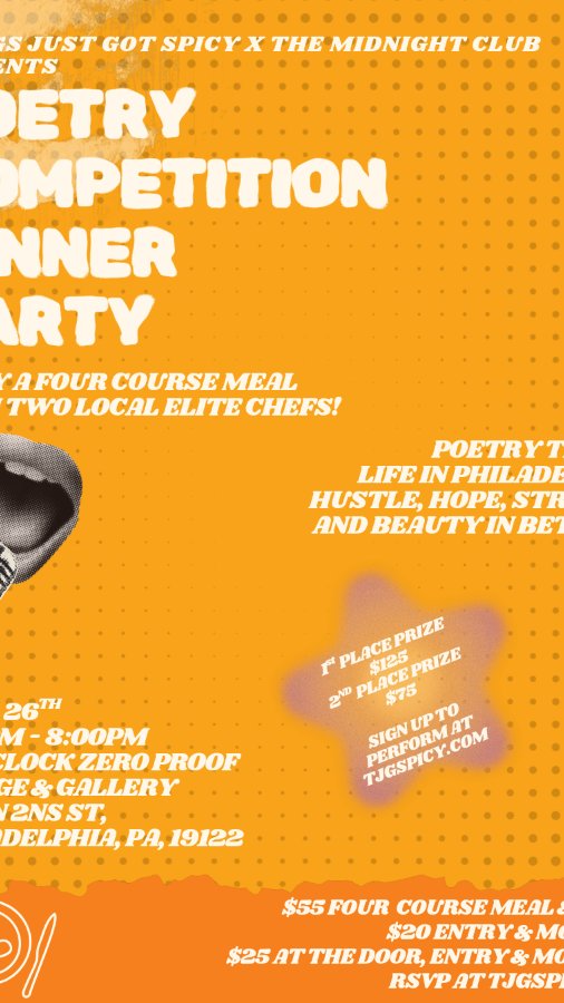 Poetry Competition Dinner Party