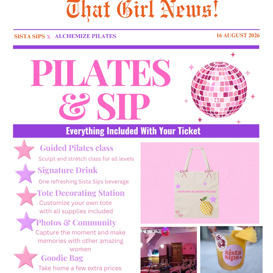 Pilates and Sip 🪩🧘🏾♀️⭐️