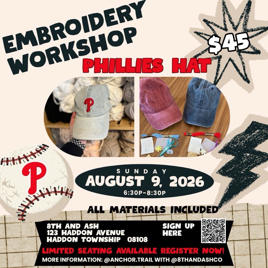 Phillies Hat Embroidery Workshop