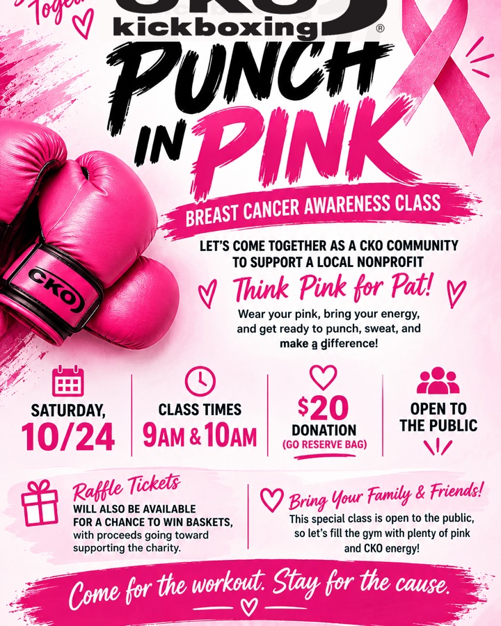 CKO KICKBOXING-Punch in Pink-Breast Cancer Awareness