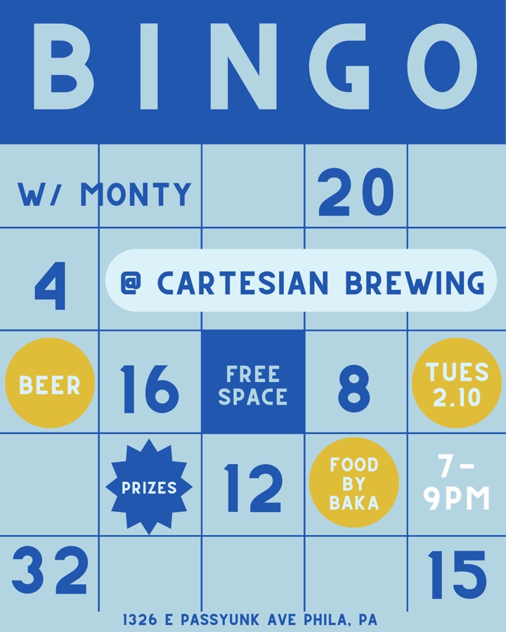 BINGO NIGHT @ Cartesian Brewing w/ Sean